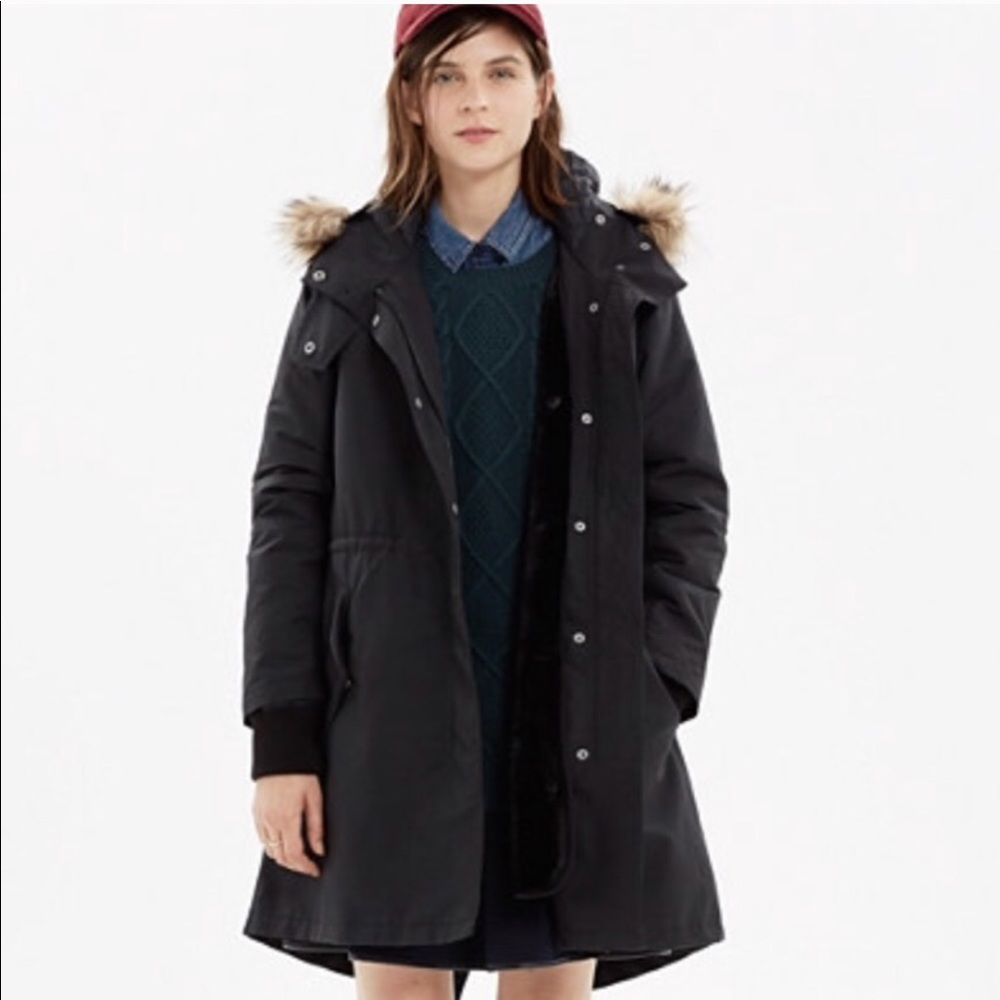 Madewell Black Field Parka XS